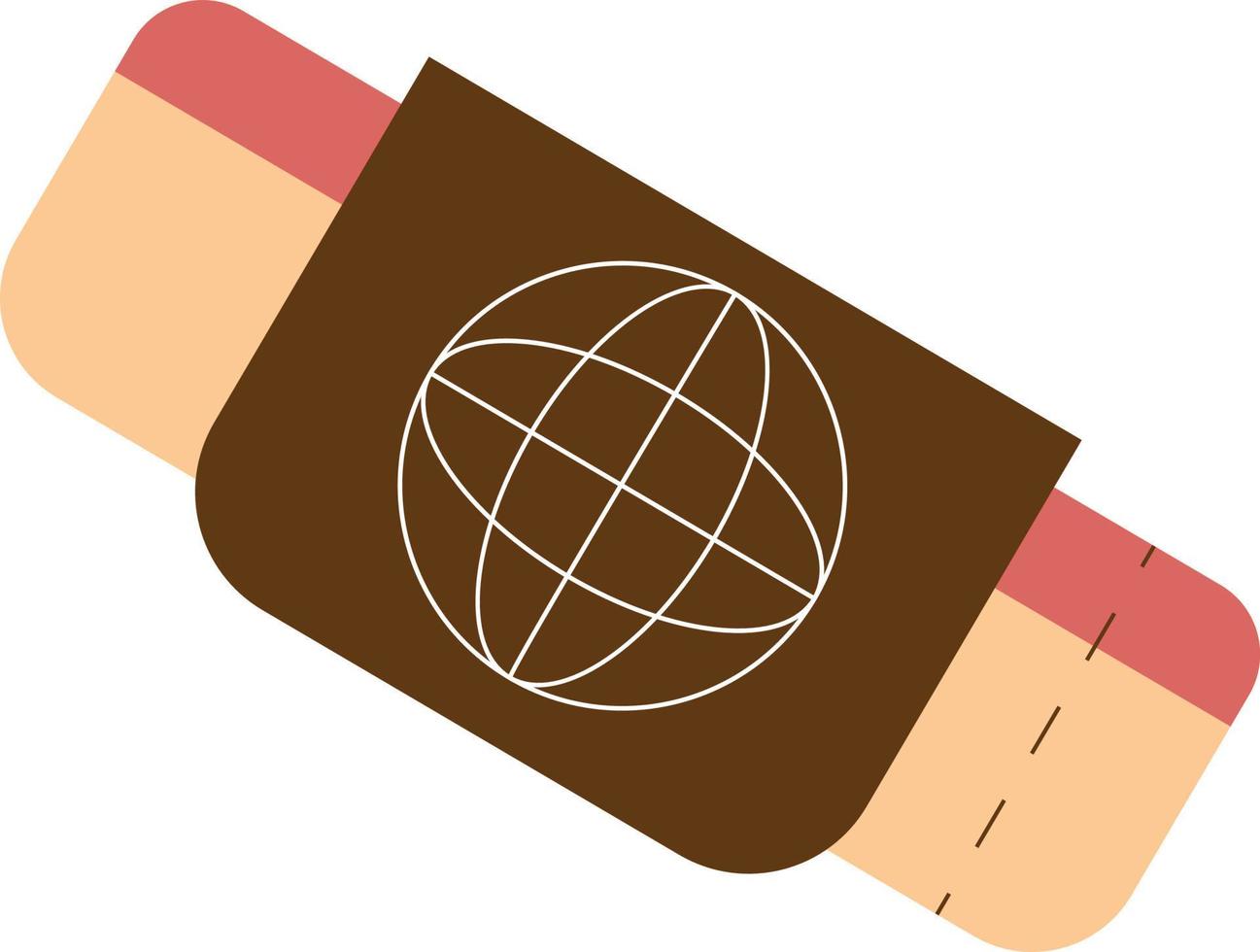 Airline ticket with international passport semi flat color vector object