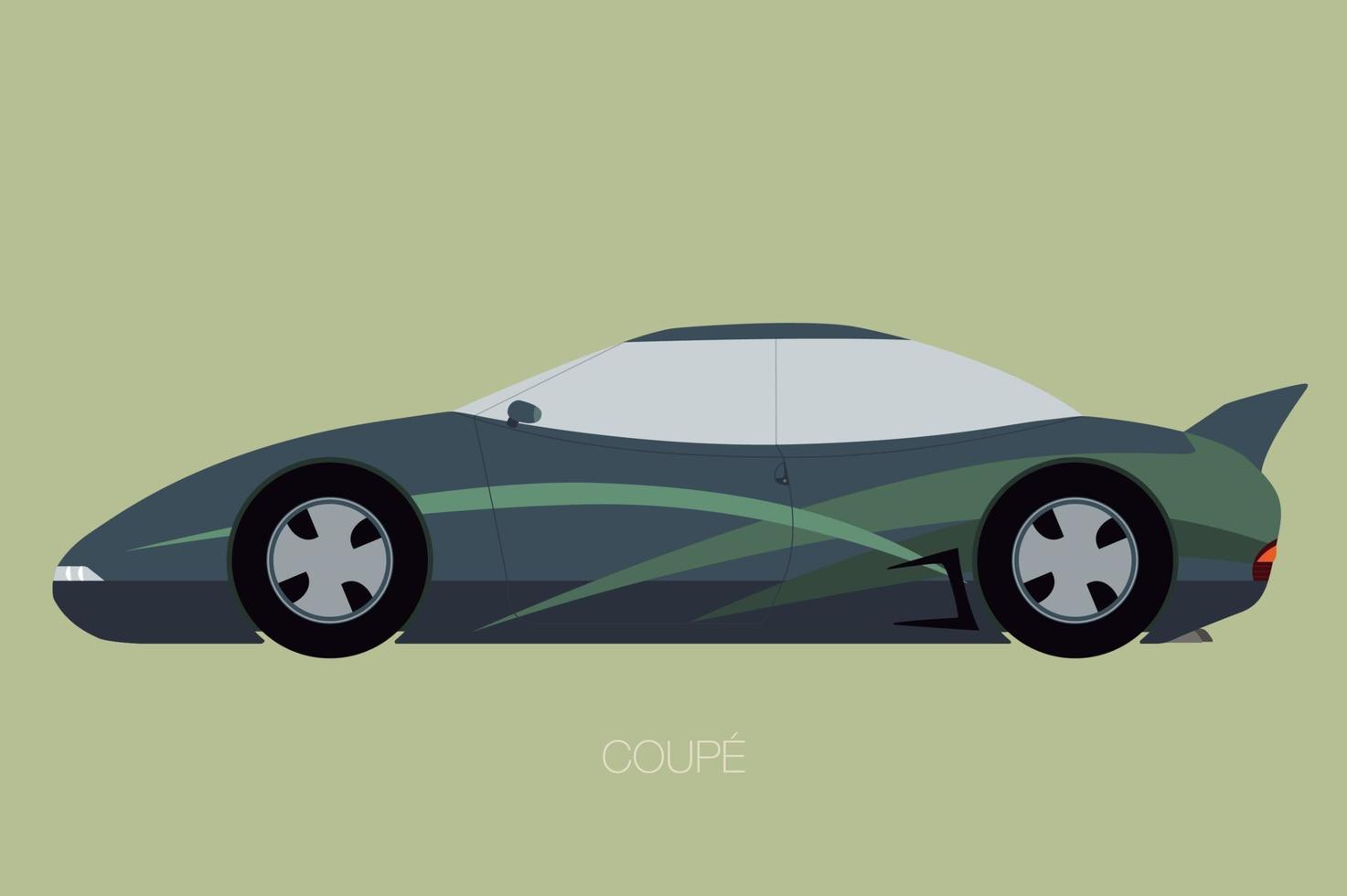 vista lateral personalizada del coche vectorial. diseño plano. totalmente editable vector