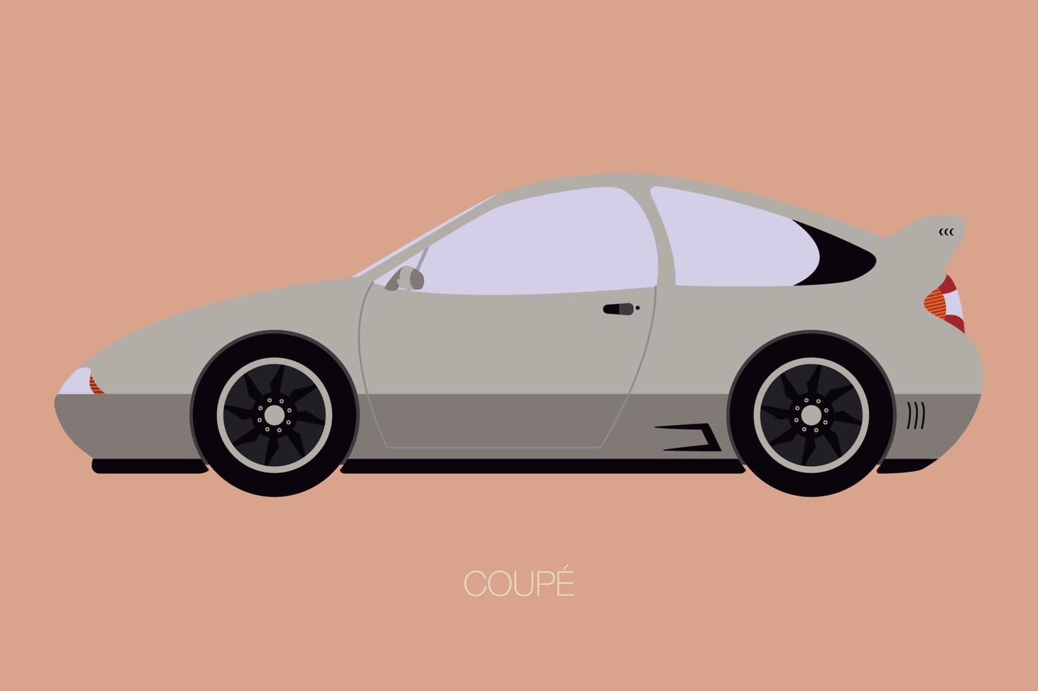 side view of car, coupe sport car, automobile, motor vehicle vector