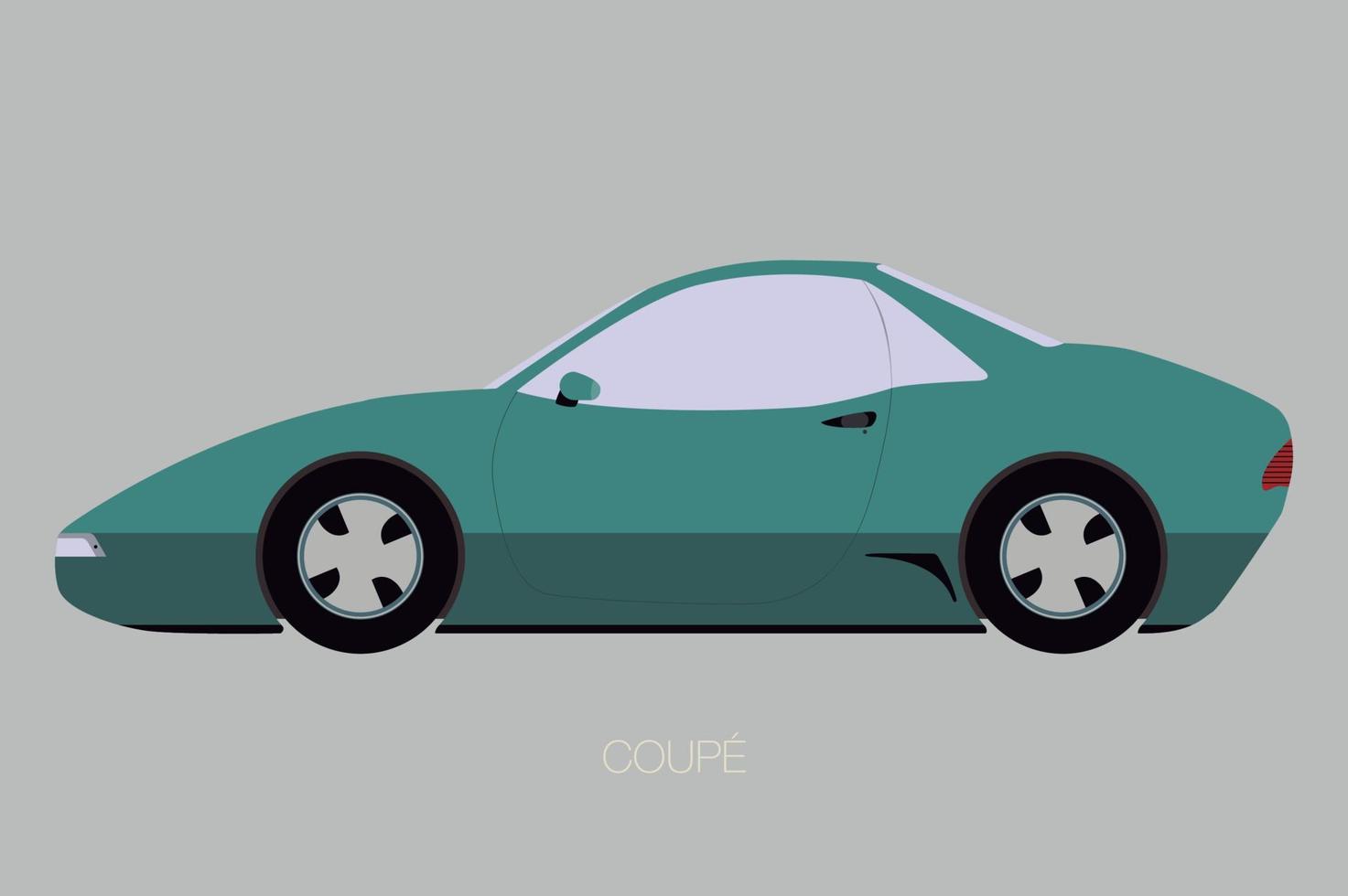 coche cupé. coche de vista lateral. diseño plano. completamente editable vector