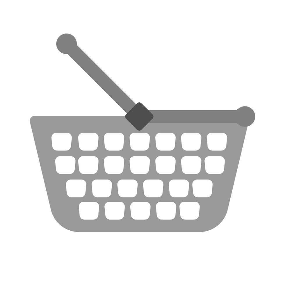 Gray shopping basket icon. Isolated on white background. Icon concept for use in online website sales or decorative illustration. vector