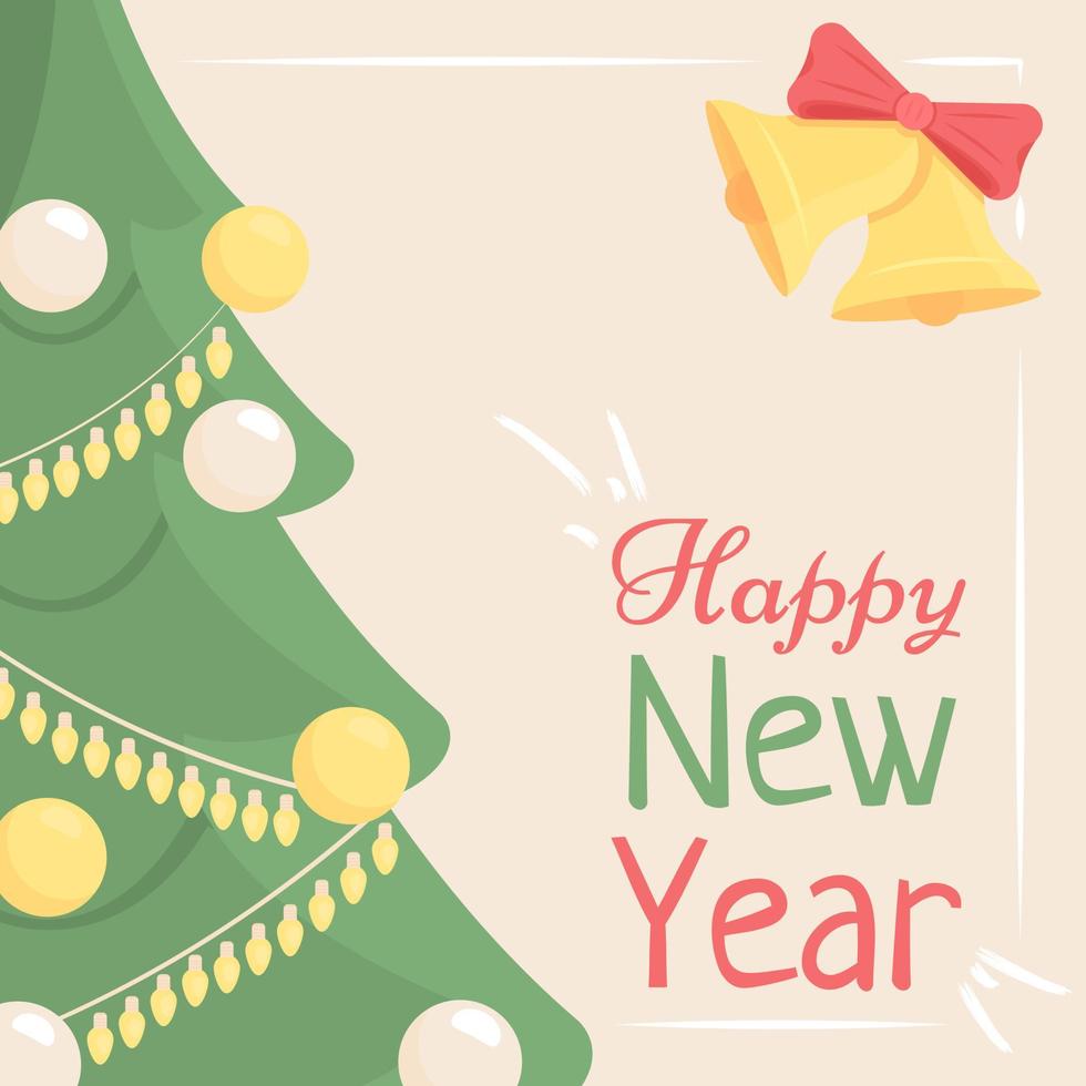 Happy New Year greeting card template vector