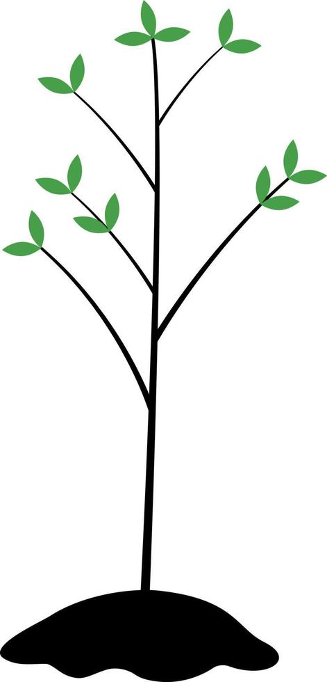 Planting tree seedling semi flat color vector object. Gardening activity. Full sized item on white. Transplanting sapling. Simple cartoon style illustration for web graphic design and animation