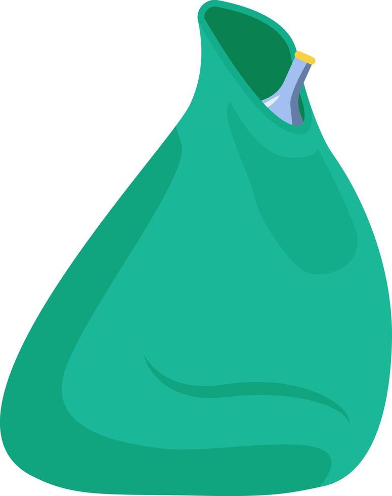 Garbage bag with plastic bottles semi flat color vector object. Recycling plastics center. Full sized item on white. Simple cartoon style illustration for web graphic design and animation