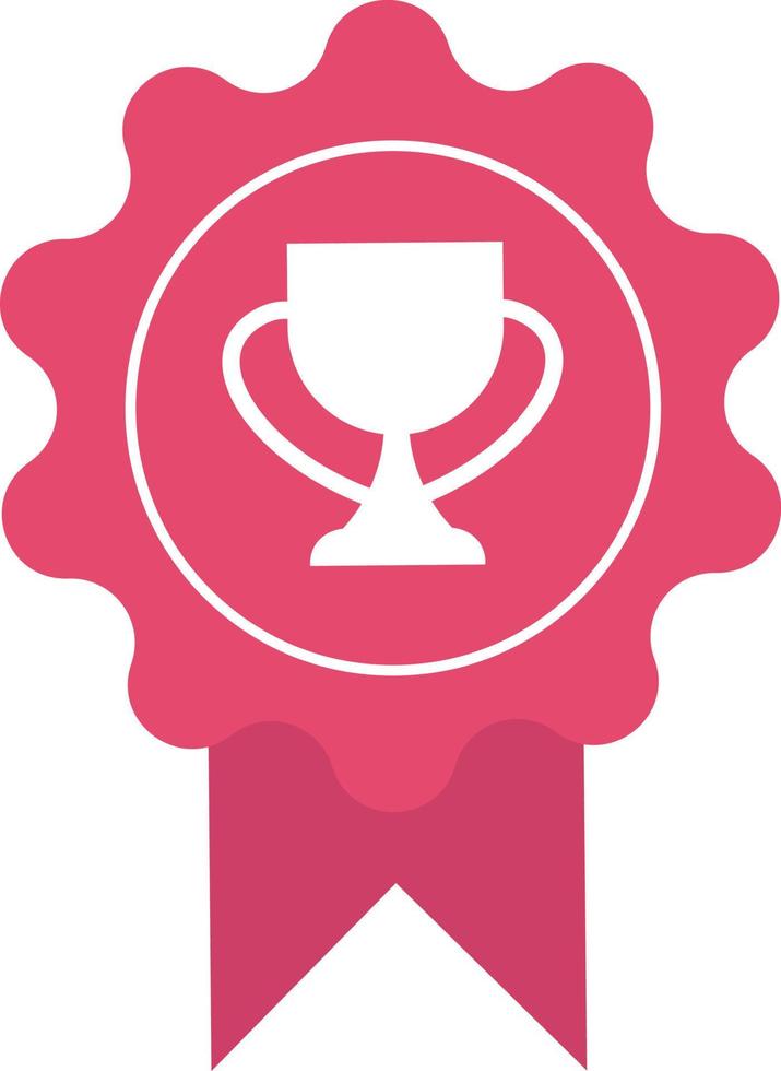 Presenting pink trophy semi flat color vector element