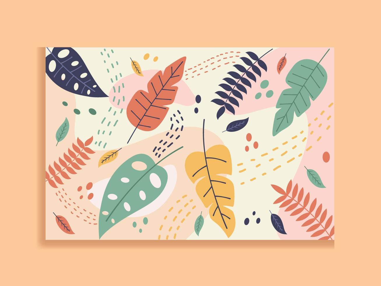 Floral and leaf background natural background vector