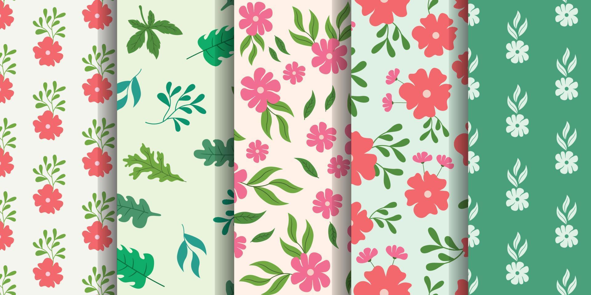 Romantic flower seamless pattern. Floral digital paper vector