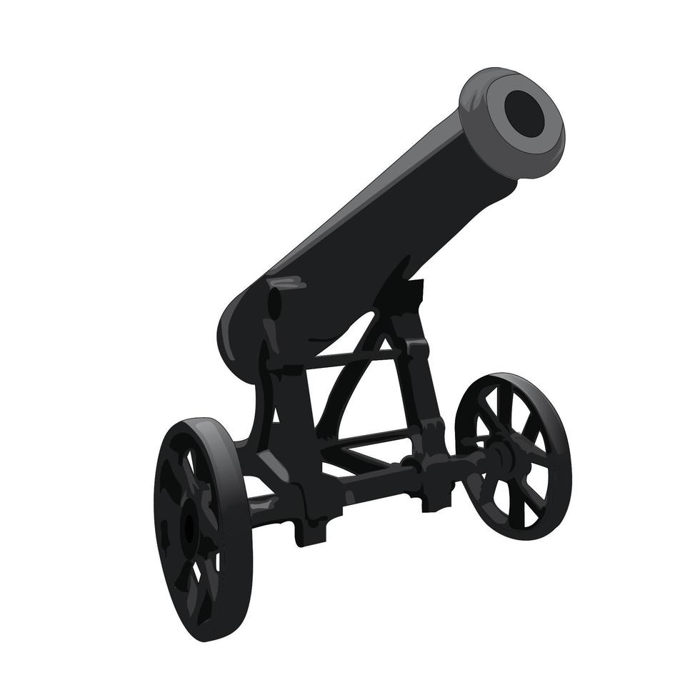 cannon on white background vector