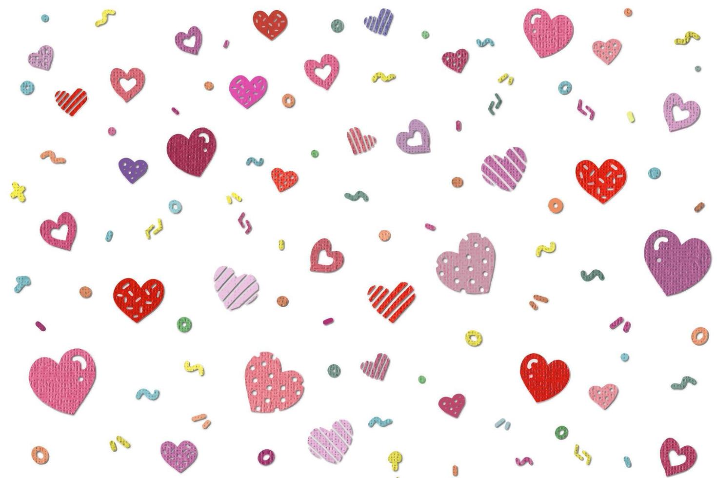 Valentine day theme paper cut art texture style background with heart icons. vector