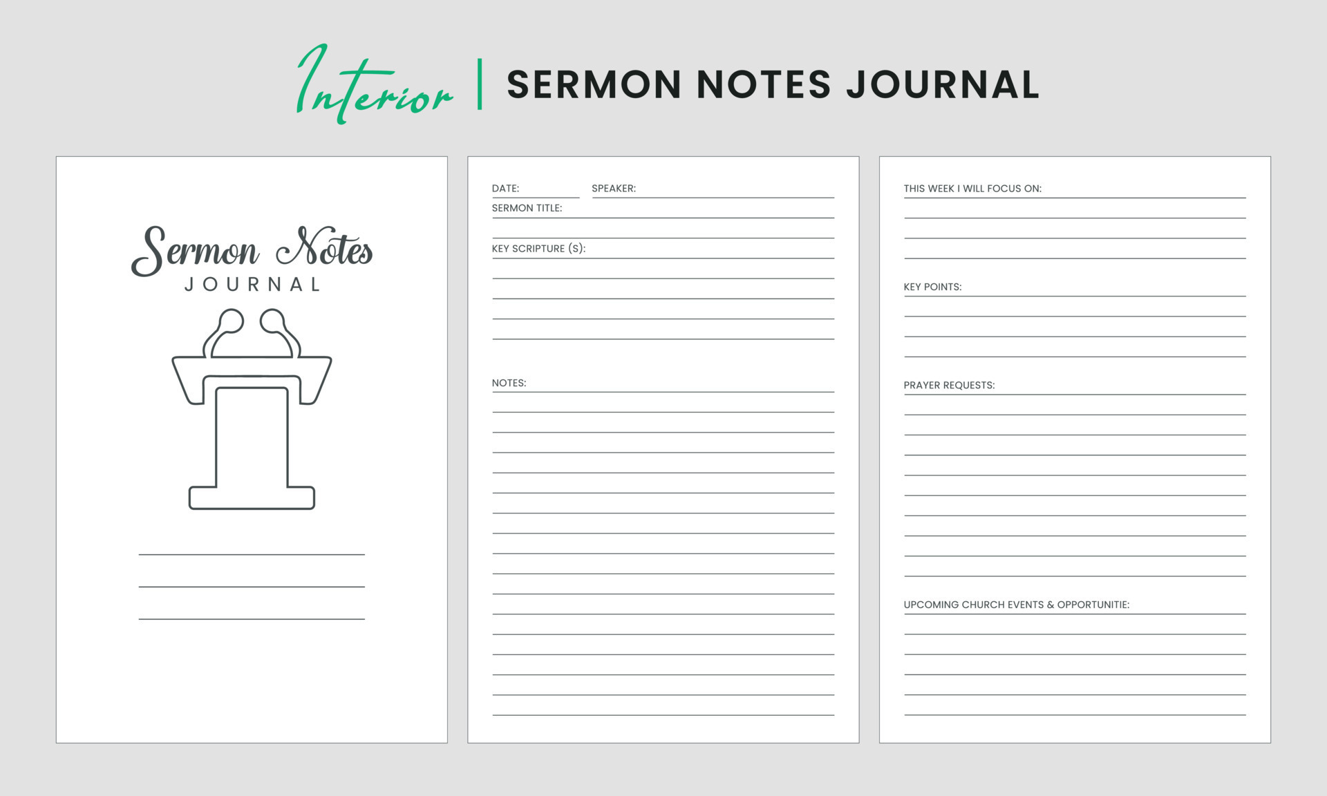 Sermon Notes Journal Interior Template 9206376 Vector Art at Vecteezy
