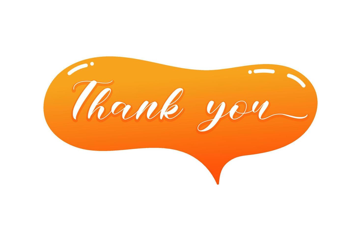 Thank you text with chat bubble vector