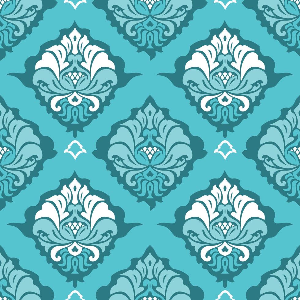 damasco patrón floral sin fisuras vector