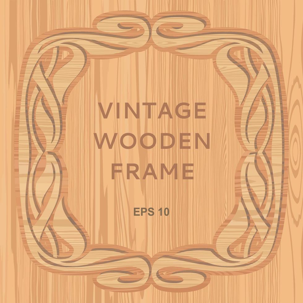 Vintage wooden frame place for your text vector