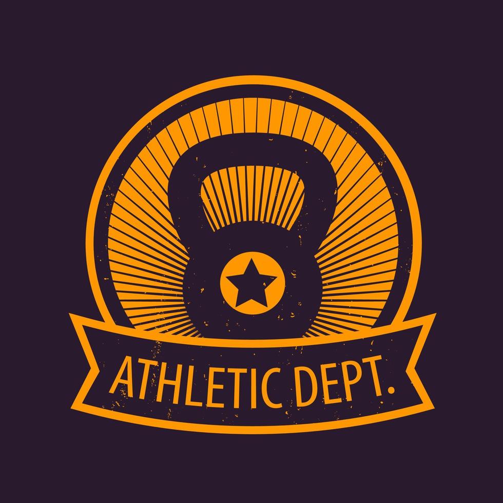 departamento atlético, fitness, emblema de gimnasio, signo vectorial vector