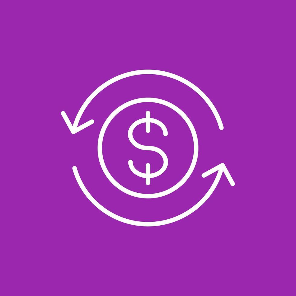 money transfer, convert icon, linear vector