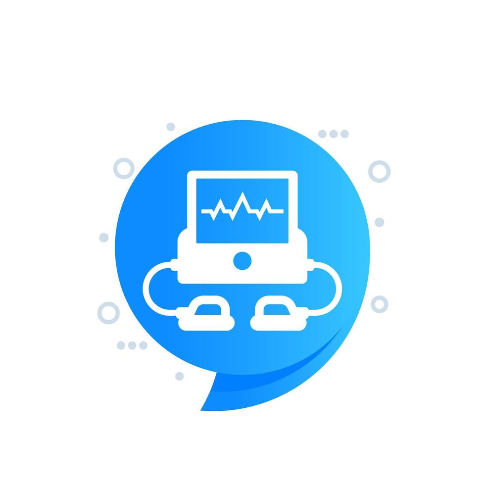 Defibrillator or cpr device icon, vector