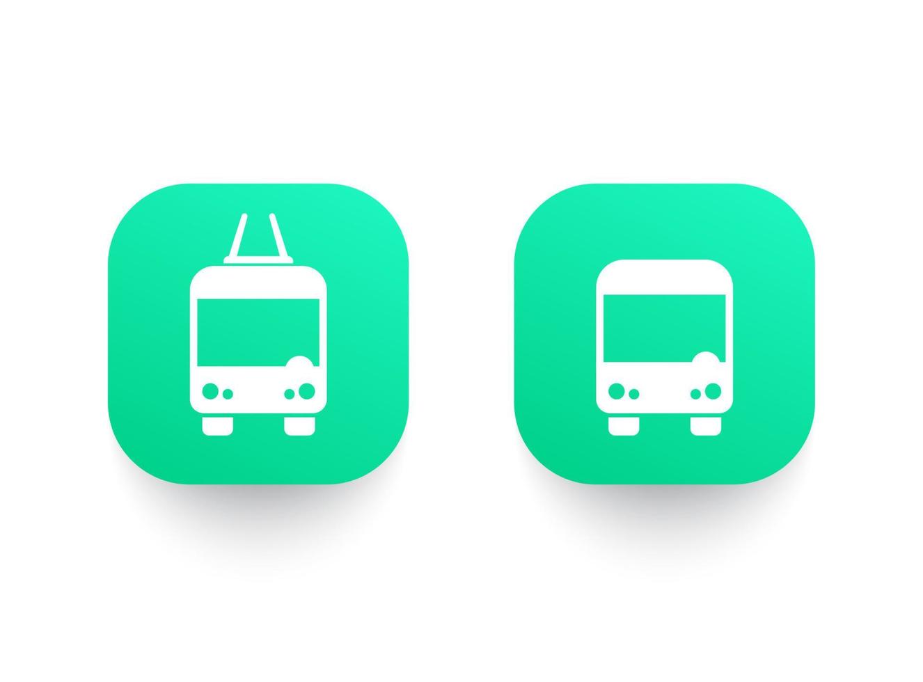 iconos de autobús y trolebús vector