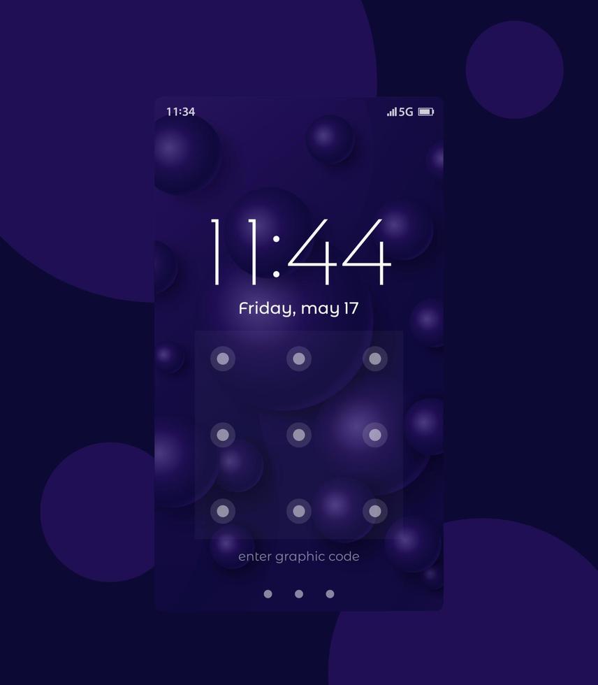 phone lock screen, ui design, vector interface