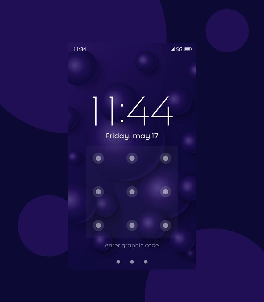 pantalla de bloqueo del teléfono, diseño de interfaz de usuario, interfaz vectorial vector