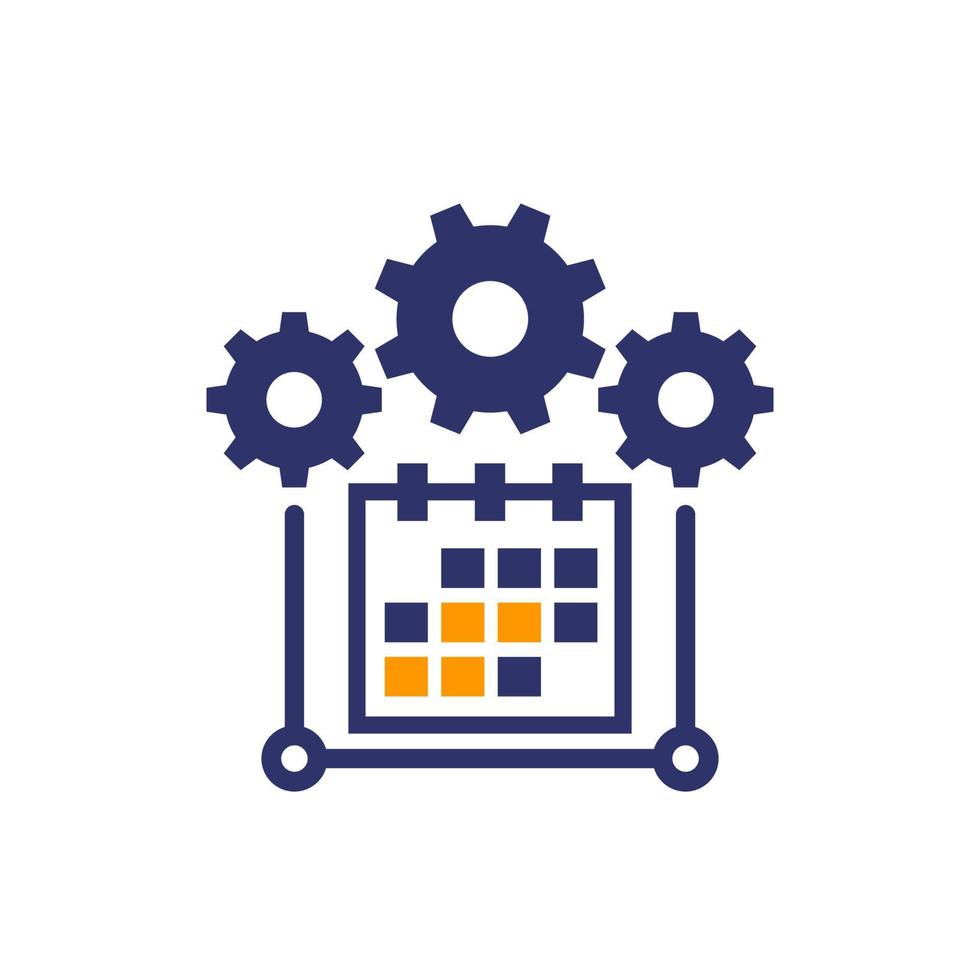 Schedule, project management vector icon on white