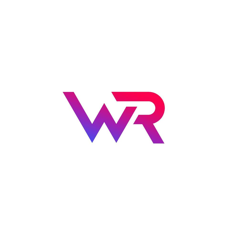 logotipo de letras wr en blanco vector