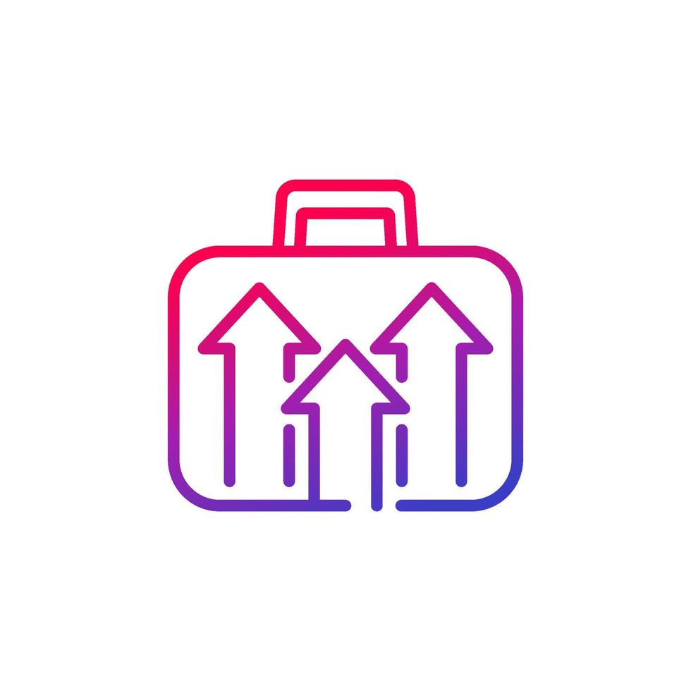 portfolio growth line icon, vector