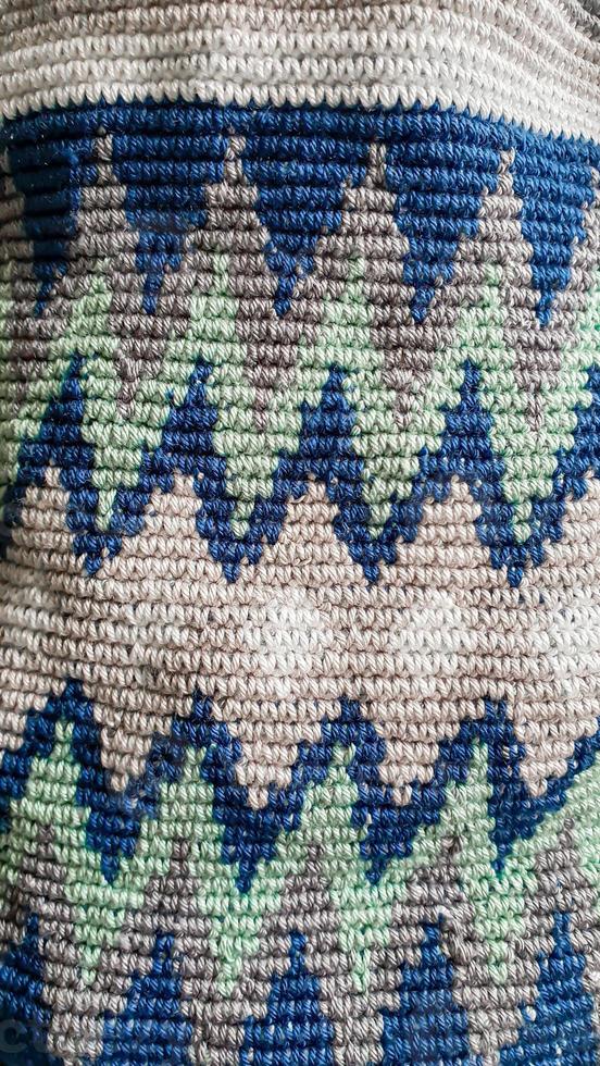 Handmade bags. Knitted from colored threads. Volumetric and comfortable to wear with a long handle. photo