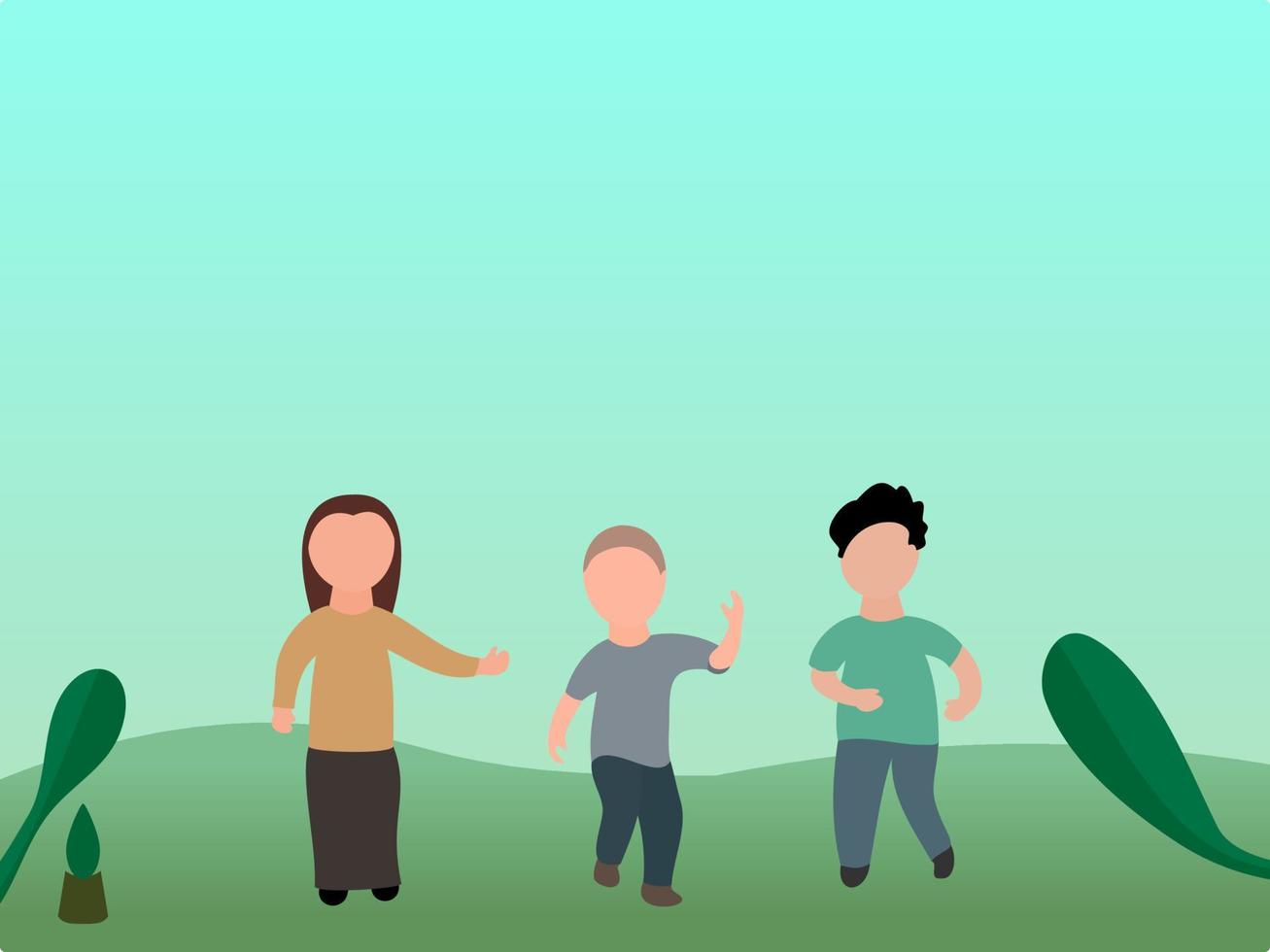 children playing in the park vector