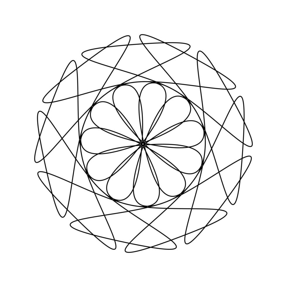 Circle Mesh geometric pattern. Mandala stroke design vector