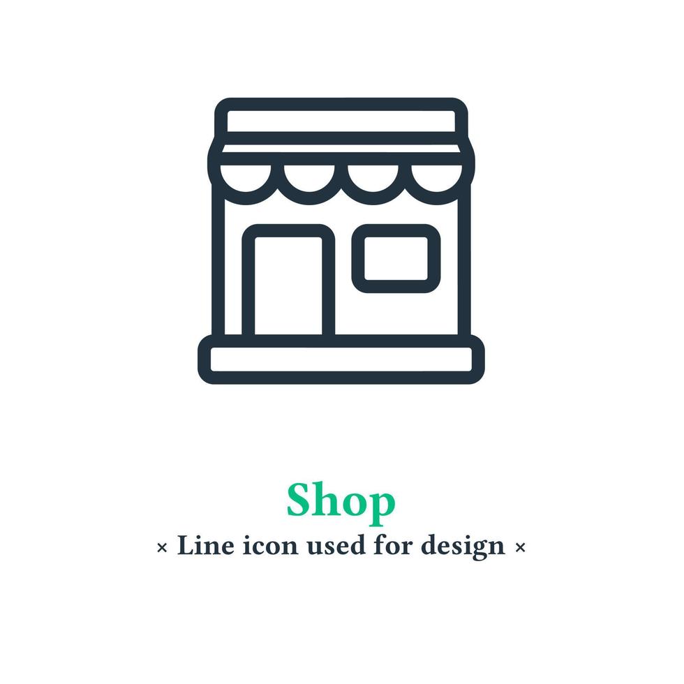 Store building icon isolated on white background, shop symbol for web and mobile apps. vector