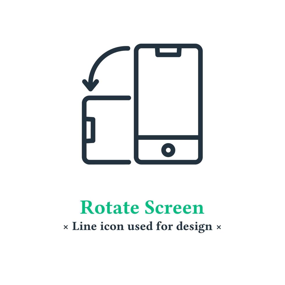 Screen rotate icon isolated on white background, mobile screen rotate symbol for web and mobile apps. vector