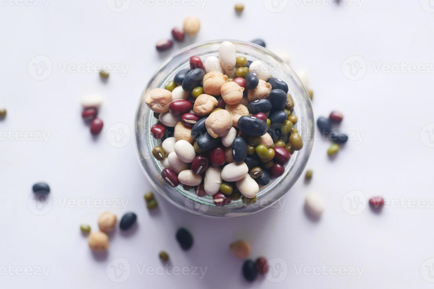 close up of mixed beans in a bowl photo