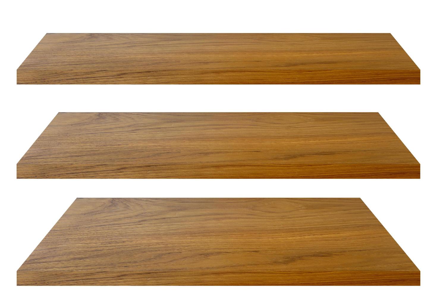 3-tier shelf, natural teak material. as furniture for decoration with clipping path photo