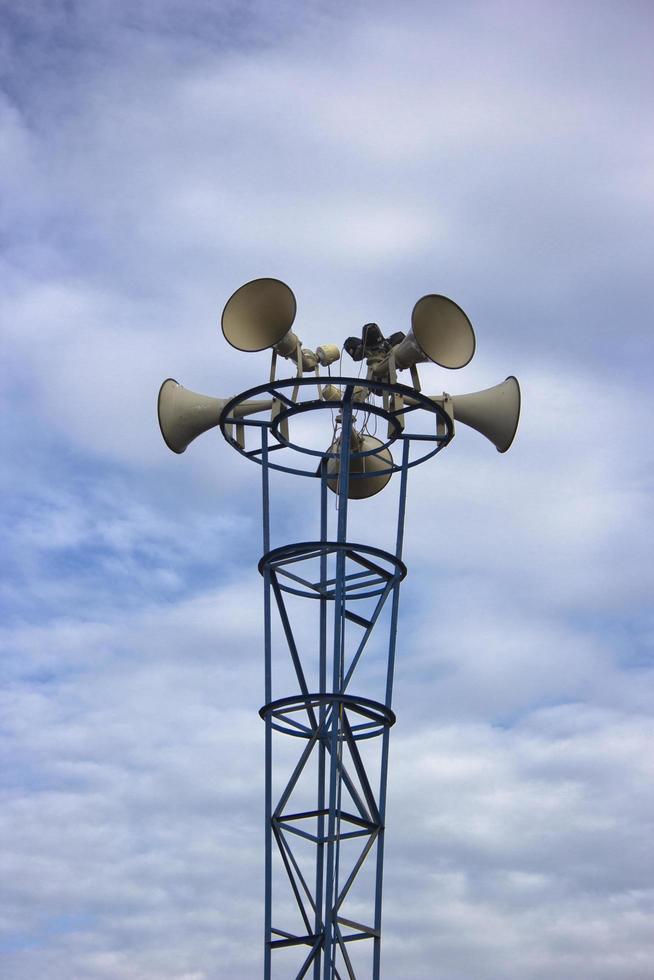 loudspeaker against blue sky photo