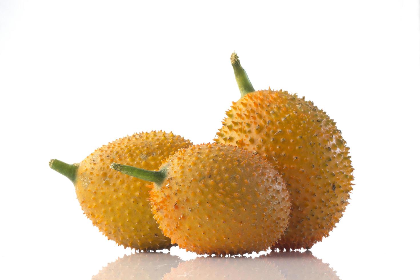 baby jack fruit . spiny bitter gourd. photo