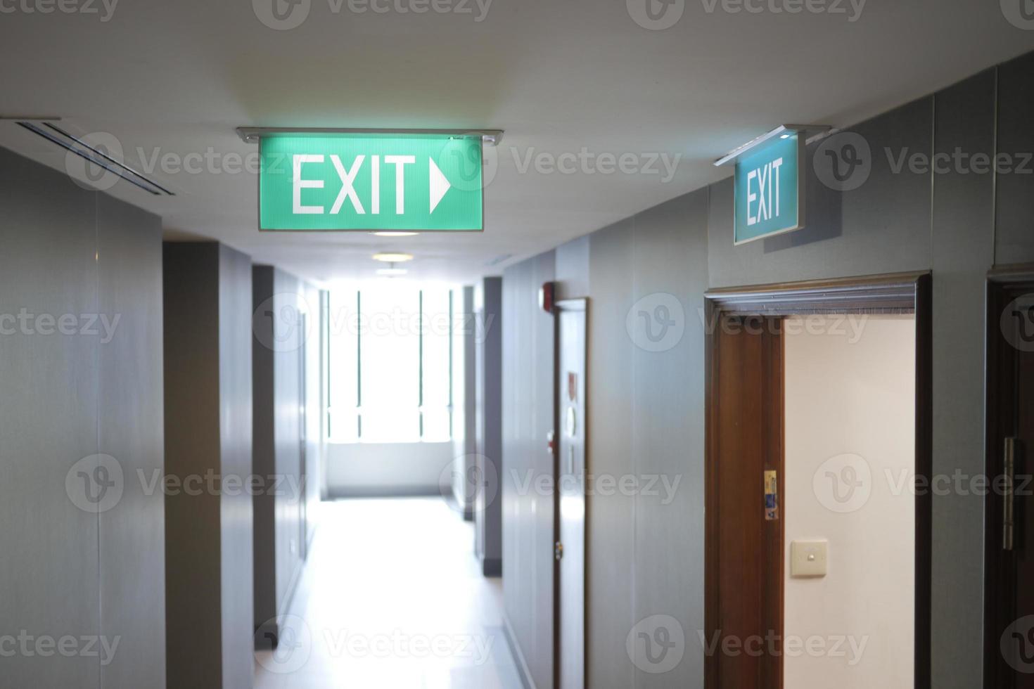 building Emergency Exit with Exit Sign photo
