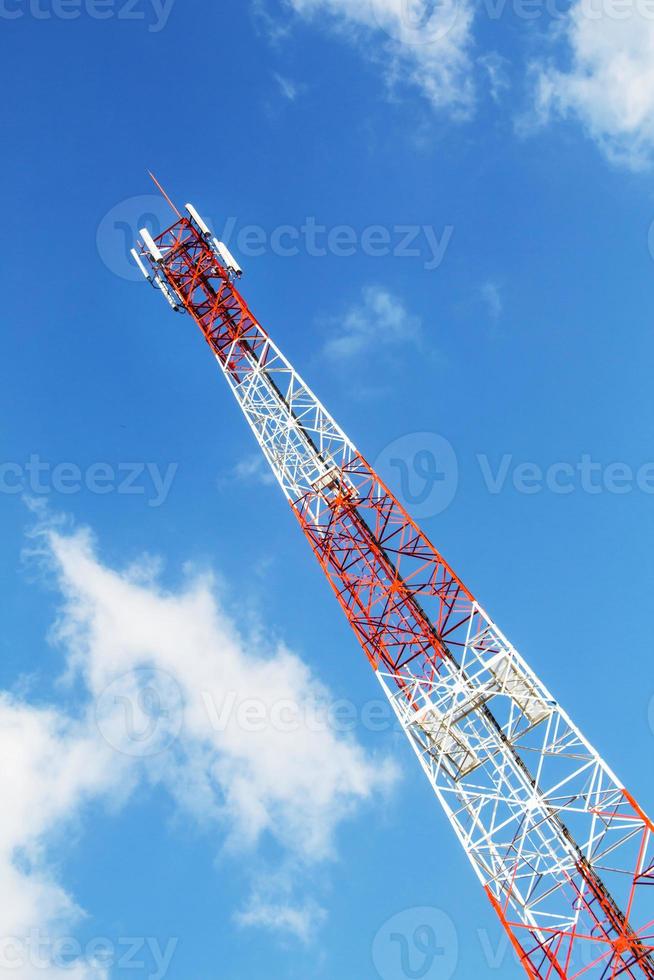 Telecommunication tower and sky blue . photo