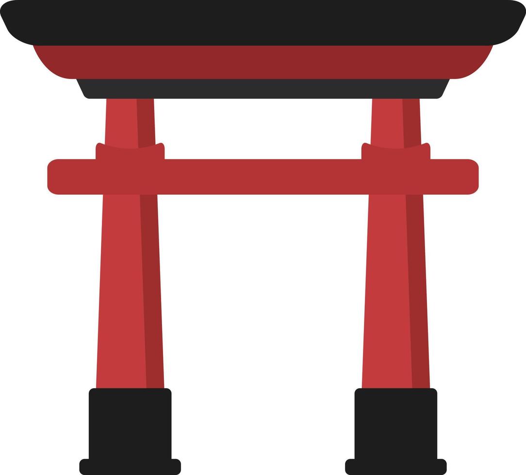 Cartoon Torii decoration, Japanese culture element. vector