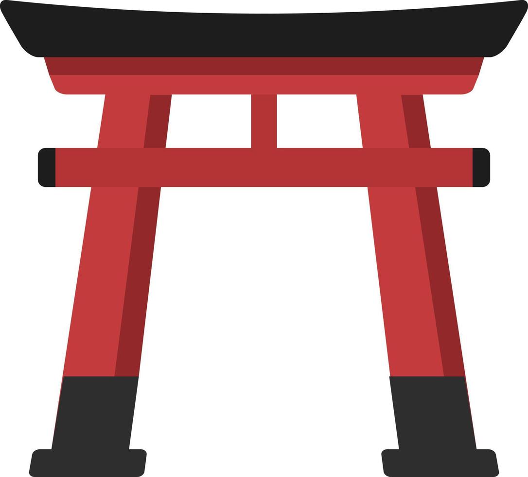 Cartoon Torii decoration, Japanese culture element. vector