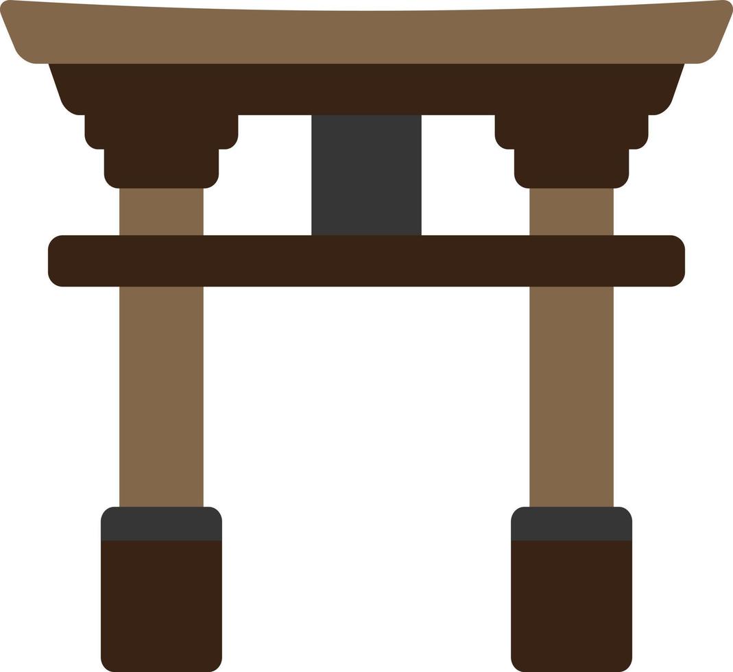 Cartoon Torii decoration, Japanese culture element. vector