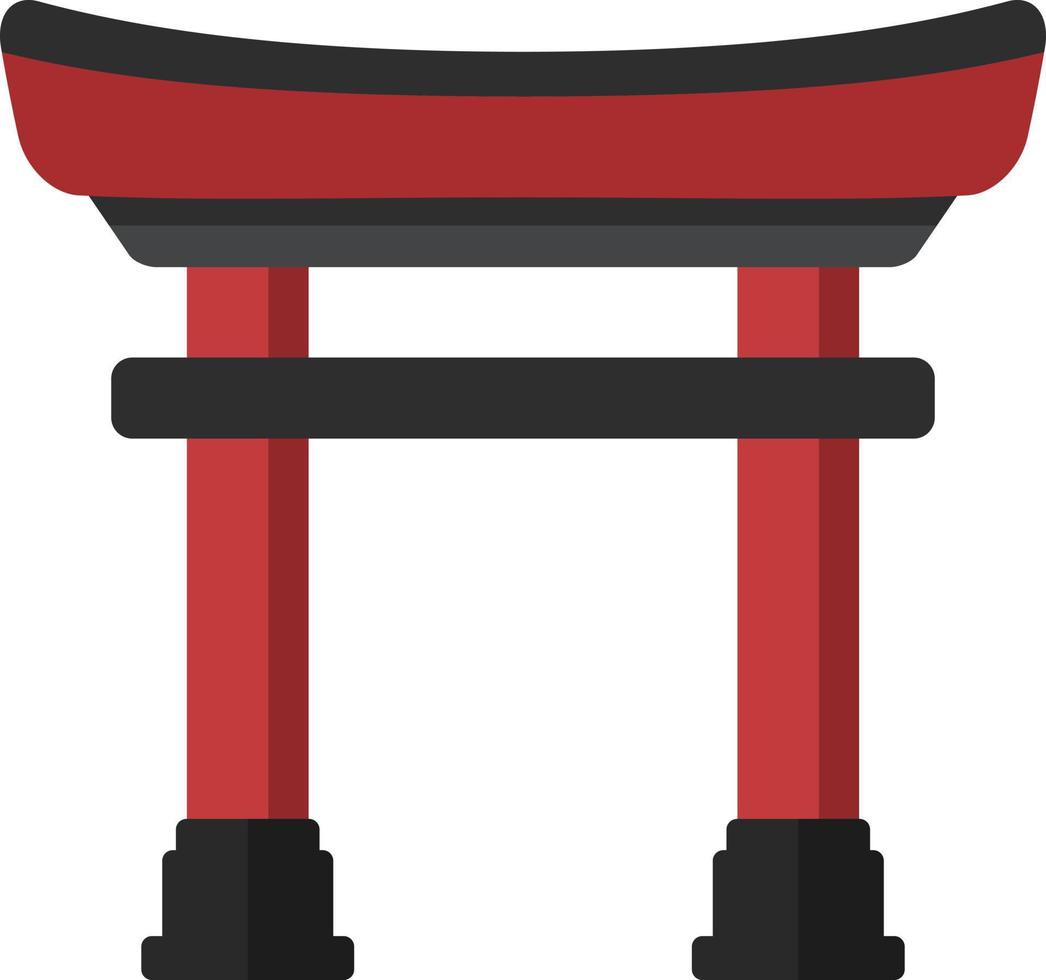 Cartoon Torii decoration, Japanese culture element. vector