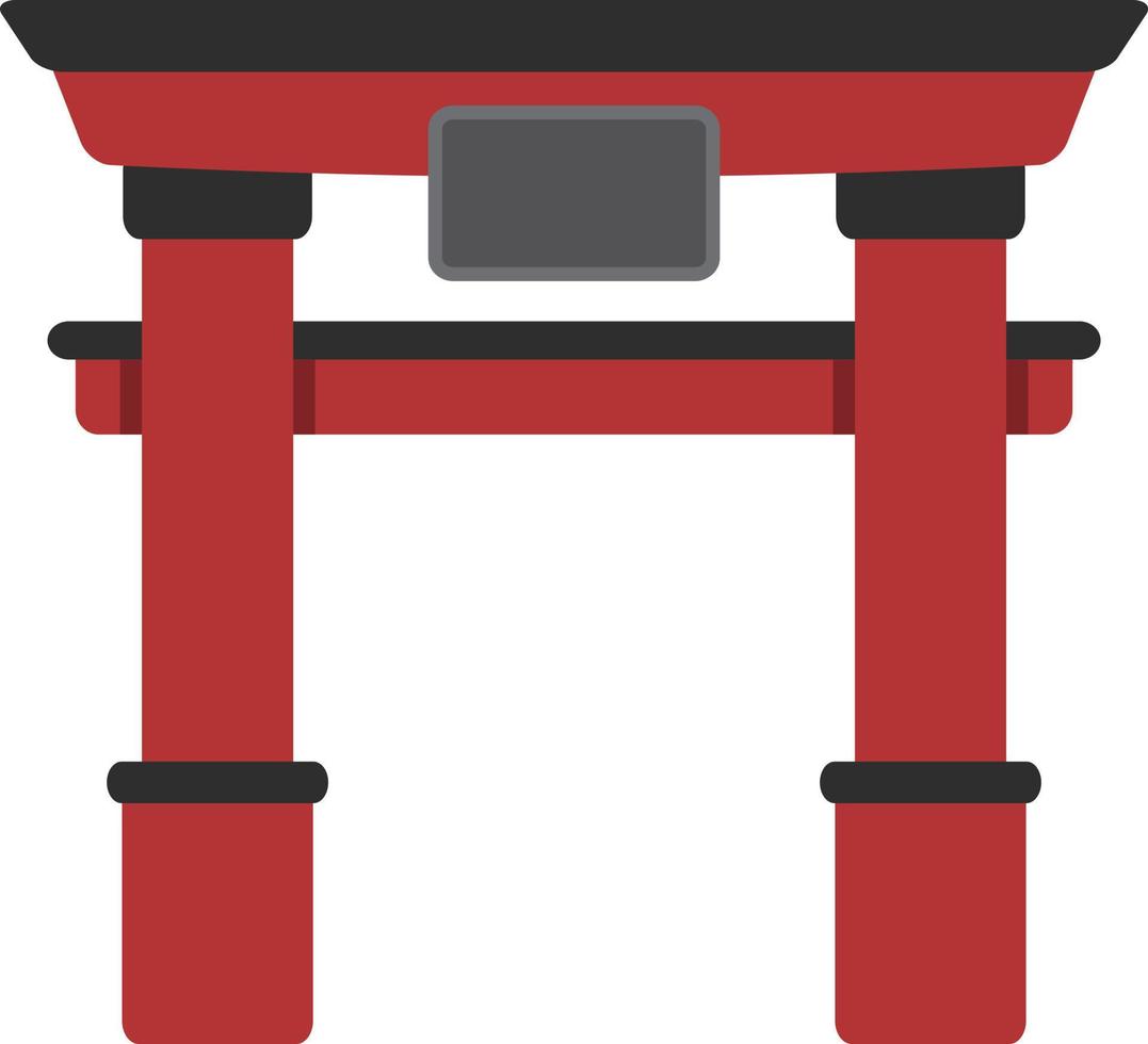 Cartoon Torii decoration, Japanese culture element. vector