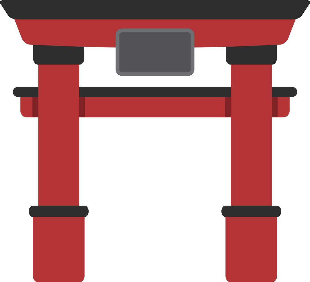 decoración torii de dibujos animados, elemento de la cultura japonesa. vector