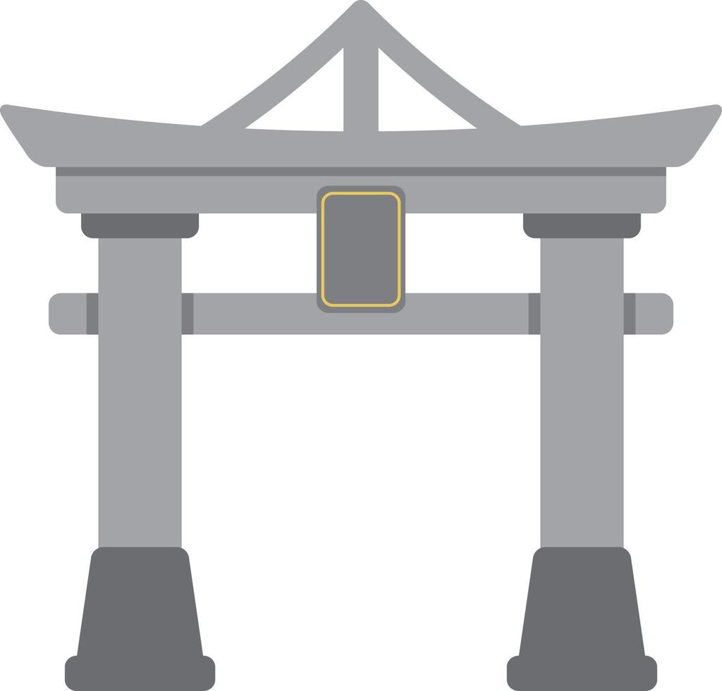 Cartoon Torii decoration, Japanese culture element. vector