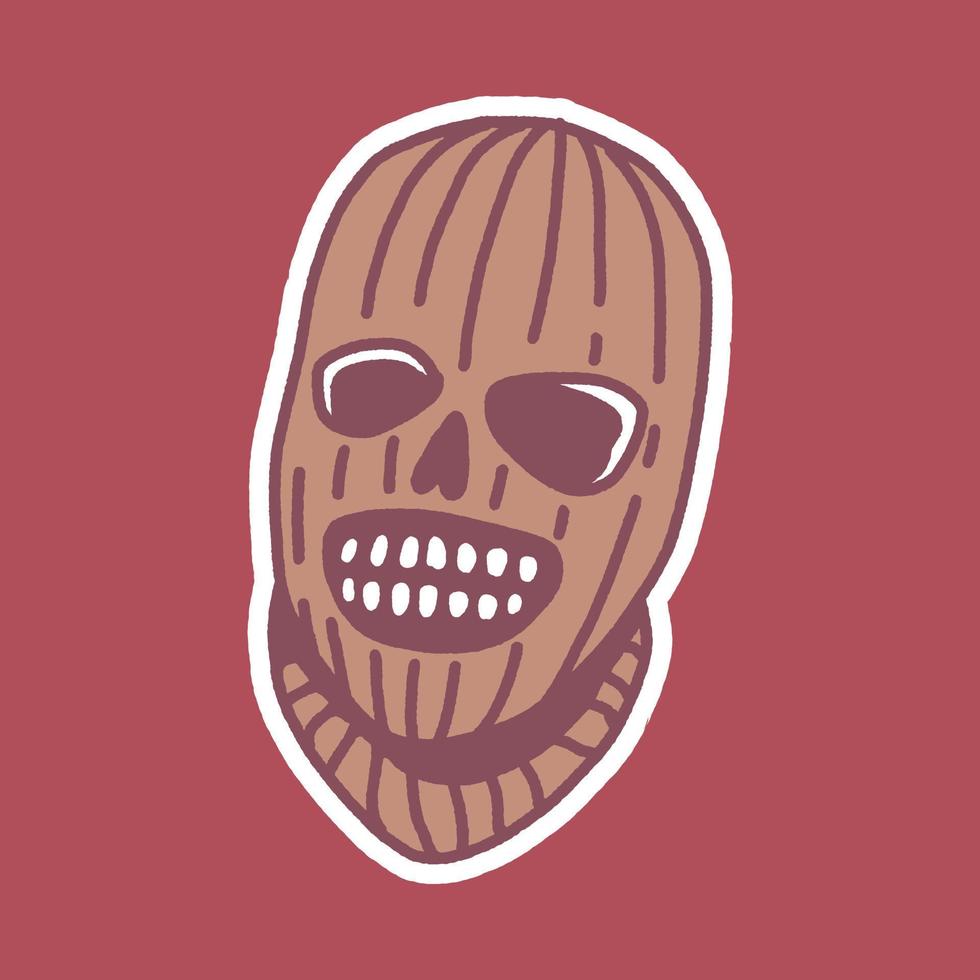 illustration of a skull using a face mask vector