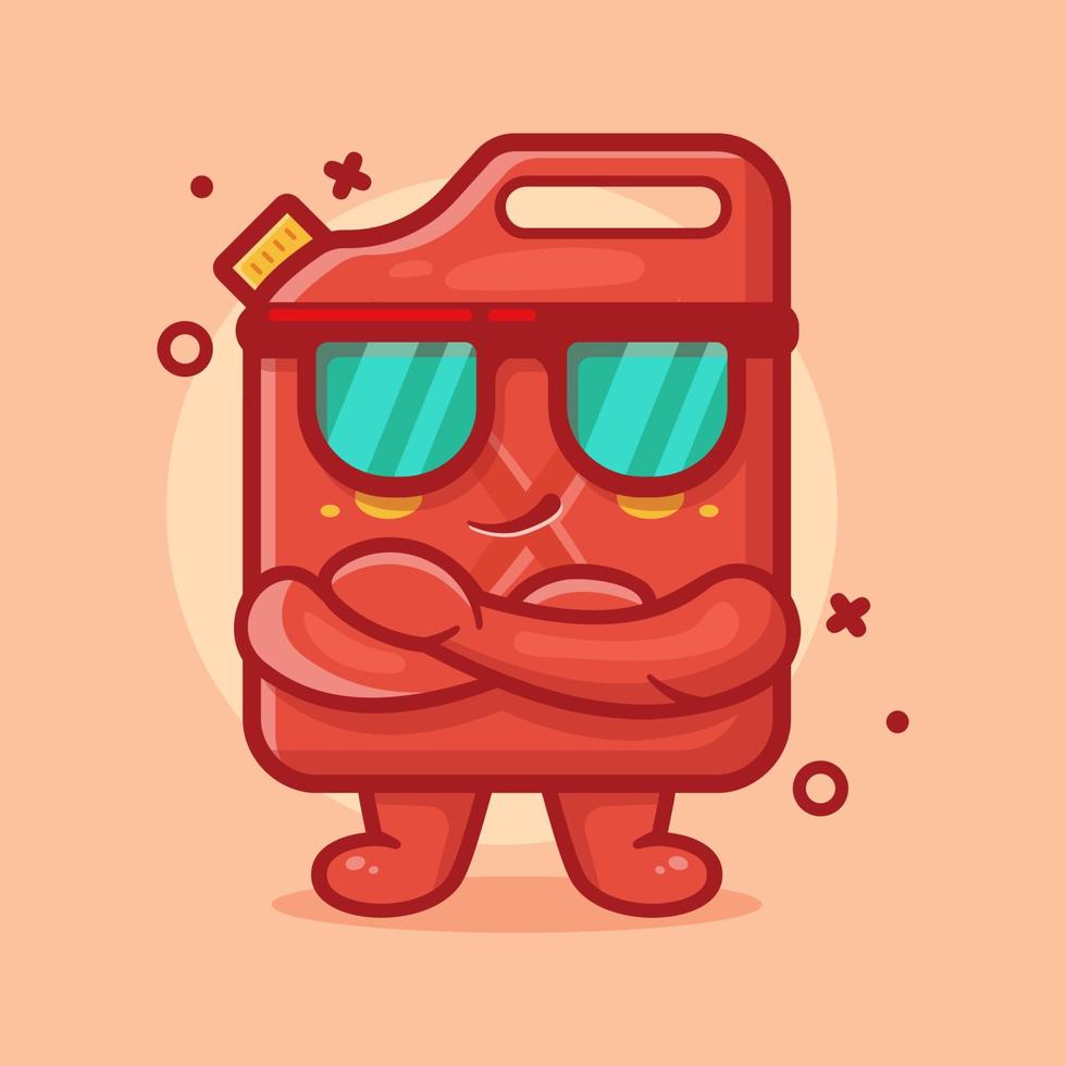 cute fuel jerrycan character mascot with cool expression isolated cartoon in flat style design vector