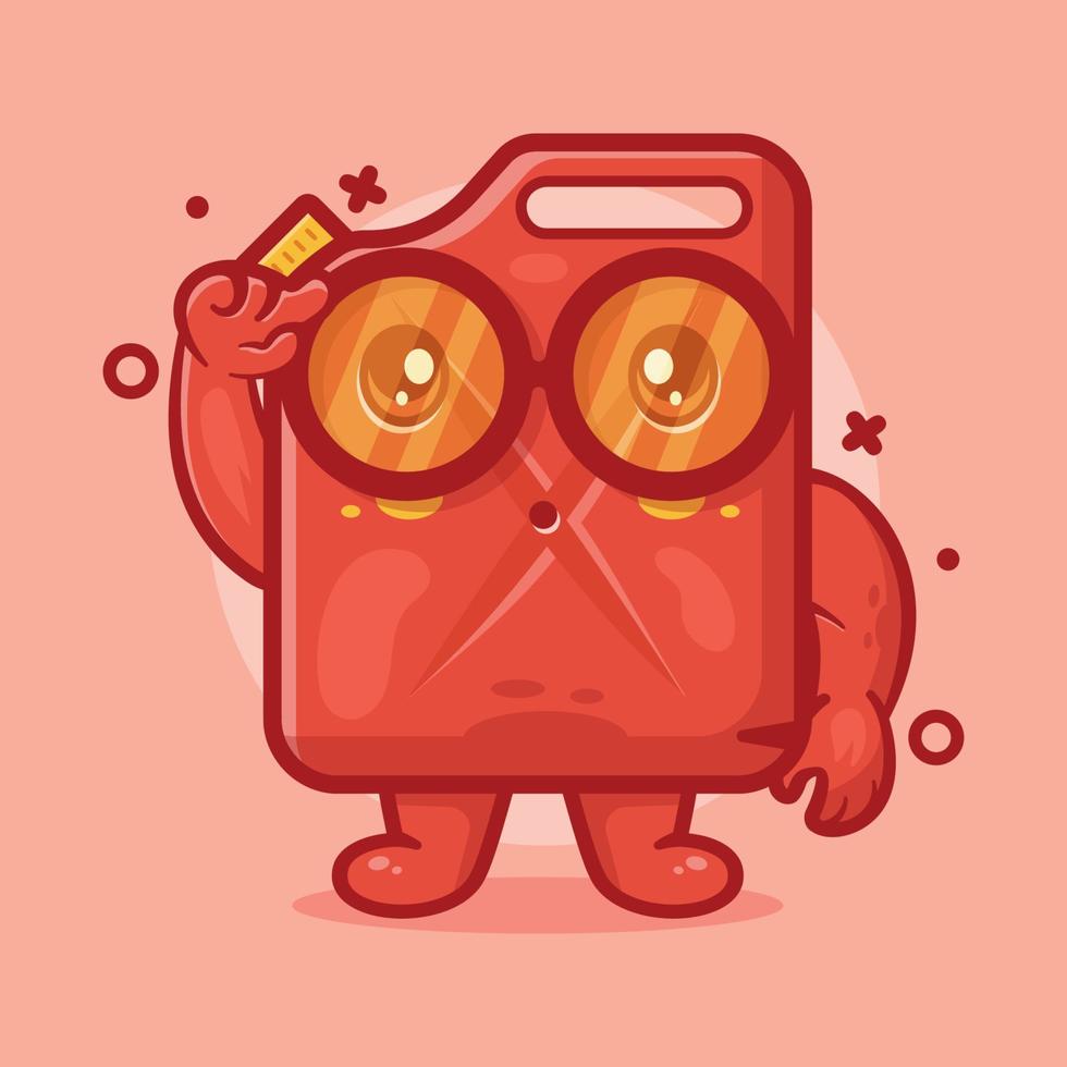 genius fuel jerrycan character mascot with think expression isolated cartoon in flat style design vector