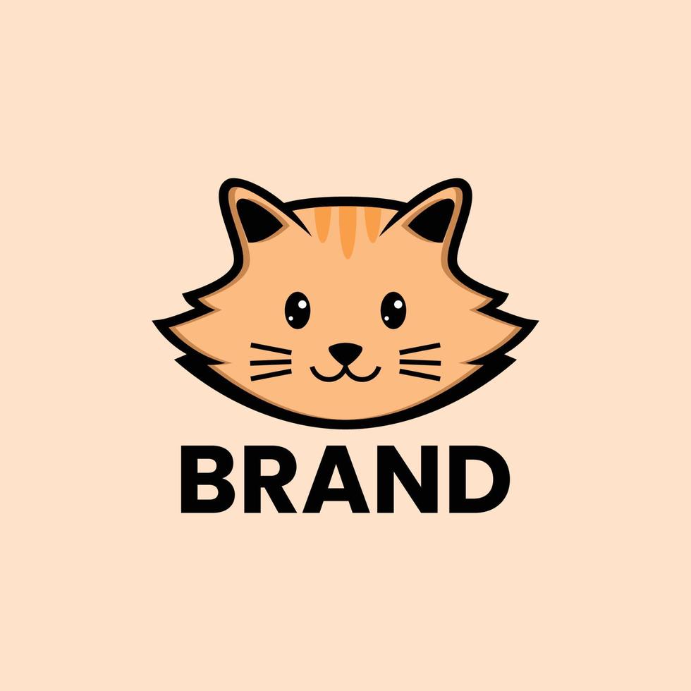 logotipo de cabeza de gato lindo de dibujos animados vector