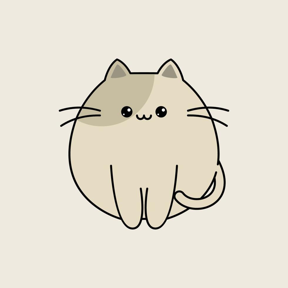 Simple minimalist cartoon cute cat logo vector