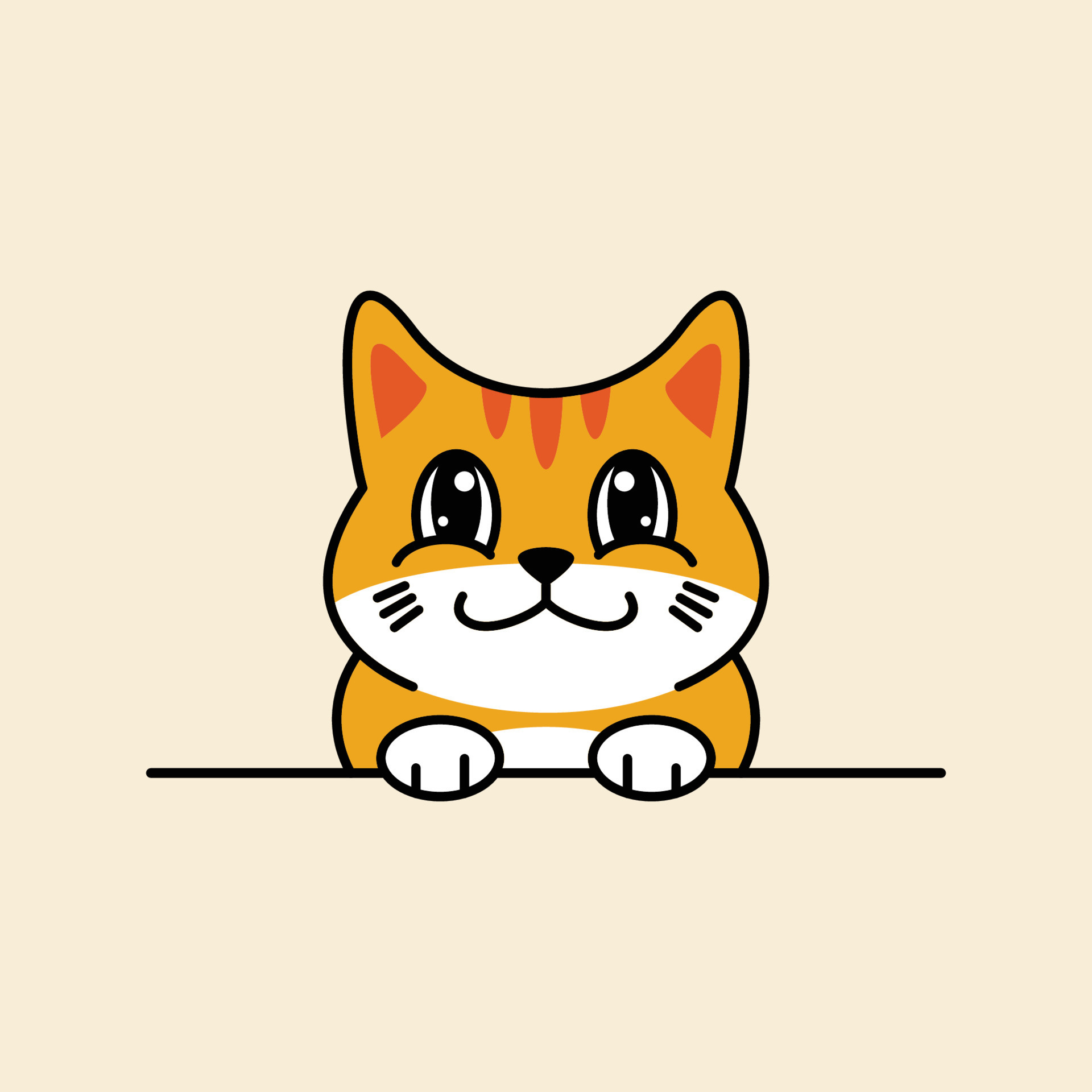 Simple minimalist cartoon cute cat logo 9208622 Vector Art at Vecteezy